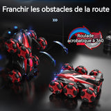Voiture télécommandée 900 mah 6 tours avec la lumière musique pulvérisation cascades de drift voiture jouet chargement USB rouge