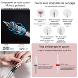 Lime a ongle electrique 20000rpm avec 7 têtes meulage ponceuse pour ongles professionnelle lime à ongles électrique professionnell