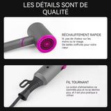 Seche cheveux professionnel ionique 2000w 220V pliable support a seche-cheveux avec 1 diffuseur 2 buses et 3 modes de température