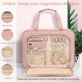 Trousse de toilette suspendue portable grande capacité avec sac de rangement bijoux travel toiletry bag séparation sèche humide