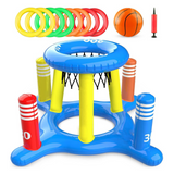 erceau de basket-ball gonflable avec 8 anneaux lancer jouet piscine set panier de basket flottant eté jeu de jouets pour enfants
