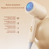 Sèche cheveux 1200W Moteur à grande vitesse Contrôle intelligent de la température Réduction du bruit à faible décibel Pliable