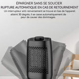 Chauffage 1200w 13.5x23.5x11.5cm chauffage basse consommation 3 niveaux de puissance alimentation en air modulable compact et petit