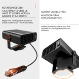 Chauffage de voiture 14x10,5x8cm 120W 12v 2 vitesses rotatif à 360 degrés dégivrage et désembuage chauffage réchauffeur de voiture