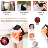 Genouillère chauffante 3 niveaux de vibrations 3 niveaux de chauffage Masseur de genou à lumière rouge Genouillères chauffantes
