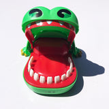 Jeu de société 13x10cm jouet divertissement truc crocodile mordant main plastique enfant verte fonctionne manuellement accessoire