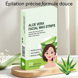 Bandes de cire froide visage aloe vera 20PCS bandes cire froide visage epilation longue finition parfait bandes de cire froide