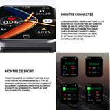 Montre connectée 41.7X35.4mm smartwatch montre bluetooth surveillance de santé fréquence d'exercice montre à connectivité bluetooth