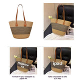 Ensemble chapeau de plage et sac à main chapeau de protection solaire sac en paille Idéal pour plage les voyages l'utilisation
