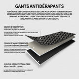 Gants de cyclisme 13cm gant de sport gants antidérapants porosité gants demi-doigts vélo gants demi-doigts pour l'extérieur noir