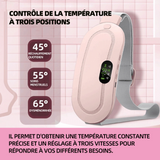 Ceinture menstruelle chauffant avec 3 niveaux température 4 modes de massage pour réchauffer la zone de la taille et de l'abdomen
