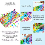 Jeux montessori 7 en 1 46x23.2x5cm blocs de construction blocs de construction de puzzle numérique jouets éducatifs à assembler