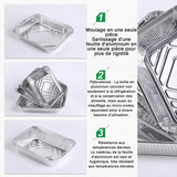 Barquette 100 pièces 400ml sans couvercle jetable en aluminium barbecue spécial boîte en aluminium boîte lunch en aluminium argenté