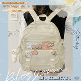 Sac à dos scolaire 42x31x13cm computer bag large capacity backpack casual cartoon cute student campus backpacks beige cartable