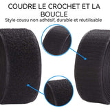 Scratch autocollant double face 2,5cm de largeur et 1m de longueur ruban adhésif double face pour bricolage et couture artisanat