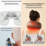 Oreiller de massage 3 vitesses 28x10cm coussin massage électrique coussin de massage électrique multifonctionnel oreiller cervical