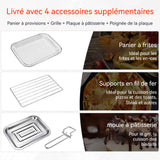 Air Fryer 15 litres1400W Commandes tactiles intelligentes Sûr et fiable Utiliser plusieurs scénarios Friteuse à air chaud Noir