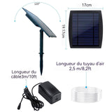 Pompe à oxygène solaire 2.5w 1800mah pompe à oxygène solaire enfichable pompe bassin aérateur 3 niveaux réglables 2 pierres air
