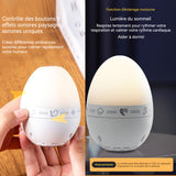 Veilleuse 650mAh veilleuse en forme d'oeuf avec 9 effets sonores réduction du stress du bruit blanc lampe de nuit à lumière chaude