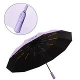 Parapluie pliant automatique  Diamètre 105cm  Protection solaire en caoutchouc noir   Efficace contre le vent  Parapluie parasol