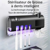 Porte-brosses à dents avec Intelligent stérilisation  UV emplacement principal pour 4 brosses à dents distributeur de dentifrice