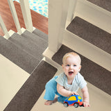Tapis d'escalier 5 pièces non adhésif Protection d'escalier en bois massif Tapis d'escalier rotatif pour la maison