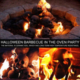 Poêle à crâne simulé d'halloween, accessoires de décoration de fête barbecue, ornements en céramique d'horreur