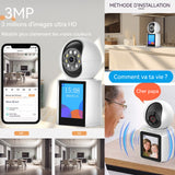 Camera surveillance wifi intérieure 3mp 360 degrés PTZ rotation 50m vision nocturne IR audio bidirectionnel caméra de surveillance