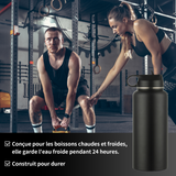 Bouteille d'eau de sport 40oz acier inoxydable isolé sous vide moderne à double paroi tasse thermo Avec 3couvercles pour le Sport