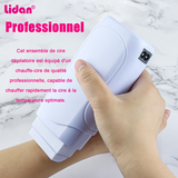 Kit d'épilation machine à cire x 1 bloc de cire x 2 huile de cire x 2 papier d'épilation x 1 cire épilation roll on cire epilation