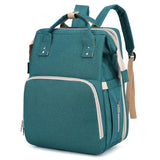 Sac à langer 42x32 cm Tissu Oxford Grande capacité de 27 L Peut contenir 3 biberons Peut se déplier en lit bébé de 70 cm Sac à dos