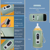 Chauffe-biberon intelligent Réglage à 5 vitesses Affichage LCD de la température Dispositif de chauffage de biberon longue durée