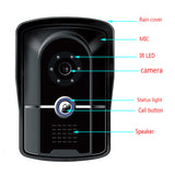 Sonnette de porte 7 pouces HD sonnette visuelle vision nocturne imperméable à la pluie IP55 1000 ligne interphone visuel un à un