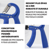 Hand grip basic grip strength grip 5-60 kg renforçateur de bras design ergonomique poignée confortable antidérapante TPR Bleu