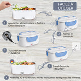 Gamelle chauffante 17x10,8x23,8cm capacité 1,5L acier inoxydable lunch box chauffante electrique pour voiture et maison travail