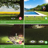 8 Pack Lumières Solaires Extérieures 8pcs Lights LED Garden Lights Energy Saving Lights Buried Spotlight Waterproof Solar Lights
