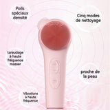 Brosse Nettoyante Visage Électrique Nettoyage à 5 vitesses Étanchéité IPX7 Massage à chaud Multi-fonctions Brosse nettoyante visage
