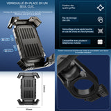 Support telephone moto 15x9,5cm 360 degrés rotation 18-28mm guidon diamètre porte telephone velo portable pour vélo électrique