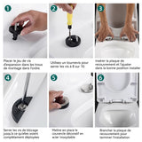 Abattant WC C® 36,5x45cm Matériau PP Accessoires pour toilettes Renforts anti-casse Couvercle à fermeture lente et silencieuse