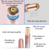 Épilateur 10,3x2,5x2,3cm  Rasoir humide et sec Rasoir électrique étanche Tête coupe flottante 3D Épilation douce Petit et portable