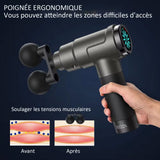 Massage 2500mah 2800r/min écran tactile led massage musculaire électrique 12 vitesses avec 6 têtes de massage et sac de transport