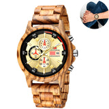 Montre de sport multifonctionnelle pour hommes, montre en bois de zèbre, main, cadeau commémoratif religieux