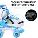 Roller enfant 33-37 pointure protection roller enfant patins à roulettes LED pour enfants et adolescents, idéal pour les débutants