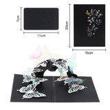 arte de voeux 20x15cm carte de vœux 3D créative papillon noir sculpture en papier carte de vœux d'anniversaire carte postale
