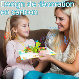Cartes 3D 16x21x0,5cm carte d'anniversaire dinosaure vert avec lumières et musique enveloppe et petite carte incluses décorative
