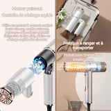 Sèche-cheveux pliable 1500W Travelling Trois vitesses Séchage rapide Faible bruit avec collecteur d'air Puissant Portable Blanc