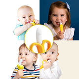Anneau de dentition banane pour en silicone avec ventouse Brosse à dents Hygiene anneau dentition doux sans BPA Brosse à dents