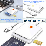 Lecteur carte identité belge 2 en 1 pour carte SIM et carte puce plug and play lecteur de carte à puce pour windows apple linux