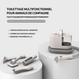 Tondeuse chien 1.3L 12kpa aspirateur poil de chien réglage à 3 vitesses filtration à 4 niveaux tondeuse pour chien avec aspirateur