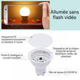 Ampoules LED GU10 7W Blanc froid 6000K Non Dimmable Angle du faisceau 120 degrés Éco-énergétique Ampoules domestique Lot de 10